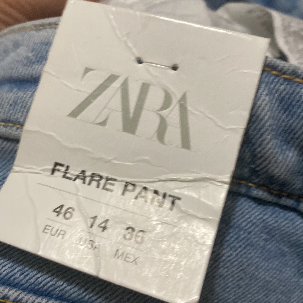 Zara high rise flare jeans pant full length - Picture 4 of 4